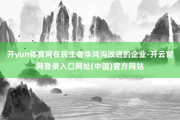 开yun体育网在民生奢华鸿沟改进的企业-开云官网登录入口网址(中国)官方网站