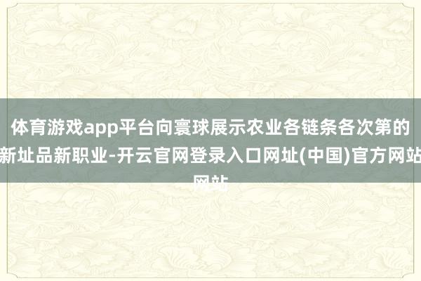 体育游戏app平台向寰球展示农业各链条各次第的新址品新职业-开云官网登录入口网址(中国)官方网站