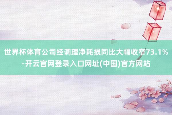 世界杯体育公司经调理净耗损同比大幅收窄73.1%-开云官网登录入口网址(中国)官方网站