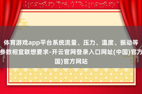体育游戏app平台系统流量、压力、温度、振动等要道参数相宜联想要求-开云官网登录入口网址(中国)官方网站