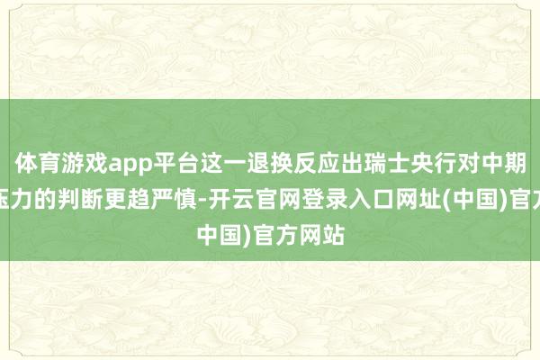 体育游戏app平台这一退换反应出瑞士央行对中期物价压力的判断更趋严慎-开云官网登录入口网址(中国)官方网站